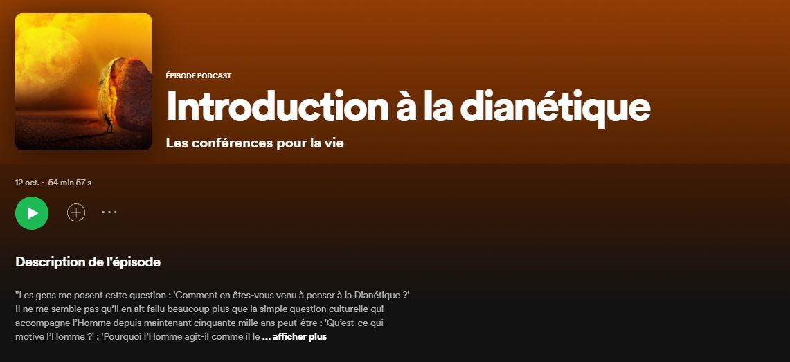 Introduction à la dianétique spotify